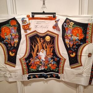 Concord's Halloween Vest Colorful Cut & Sew Panel Pumpkins & Bears -Crafting